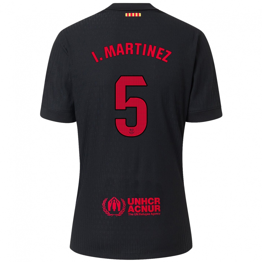 Kandiny Kinder Iñigo Martínez #5 Schwarz Rot Auswärtstrikot Trikot 2024/25 T-Shirt