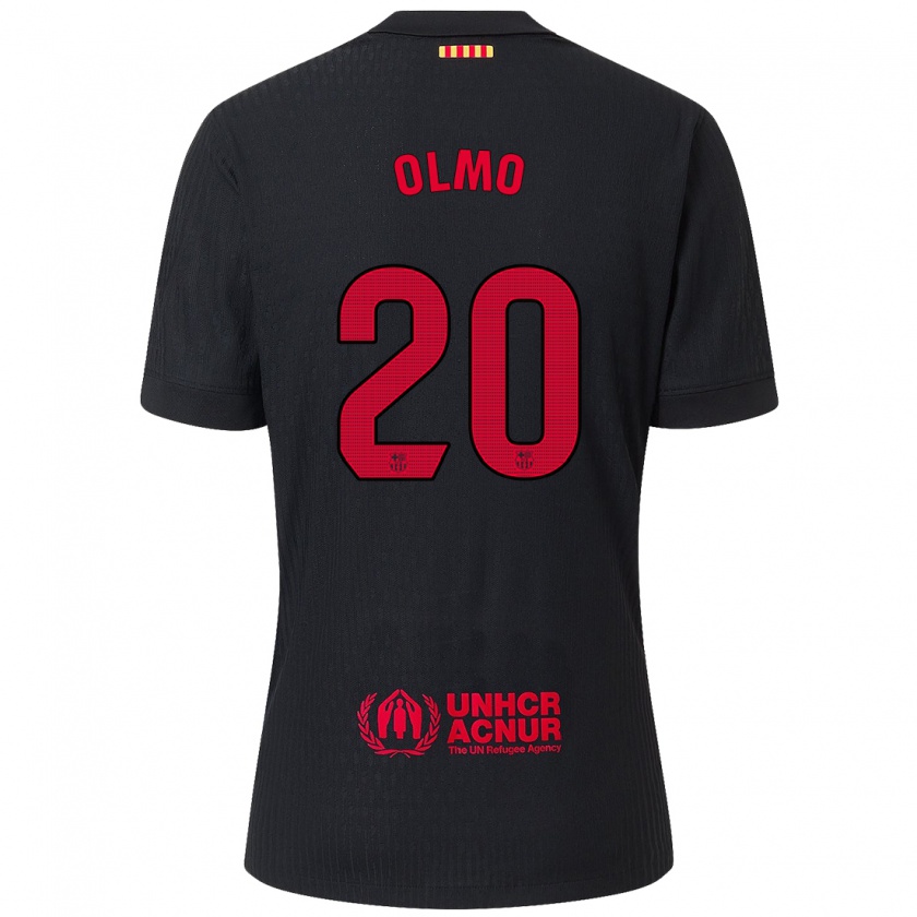 Kandiny Kinder Dani Olmo #20 Schwarz Rot Auswärtstrikot Trikot 2024/25 T-Shirt