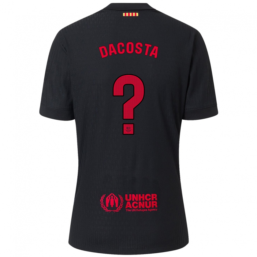 Kandiny Kinder Raúl Dacosta #0 Schwarz Rot Auswärtstrikot Trikot 2024/25 T-Shirt