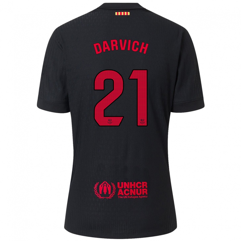 Kandiny Kinder Noah Darvich #21 Schwarz Rot Auswärtstrikot Trikot 2024/25 T-Shirt