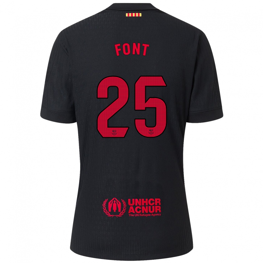 Kandiny Kinder Gemma Font #25 Schwarz Rot Auswärtstrikot Trikot 2024/25 T-Shirt