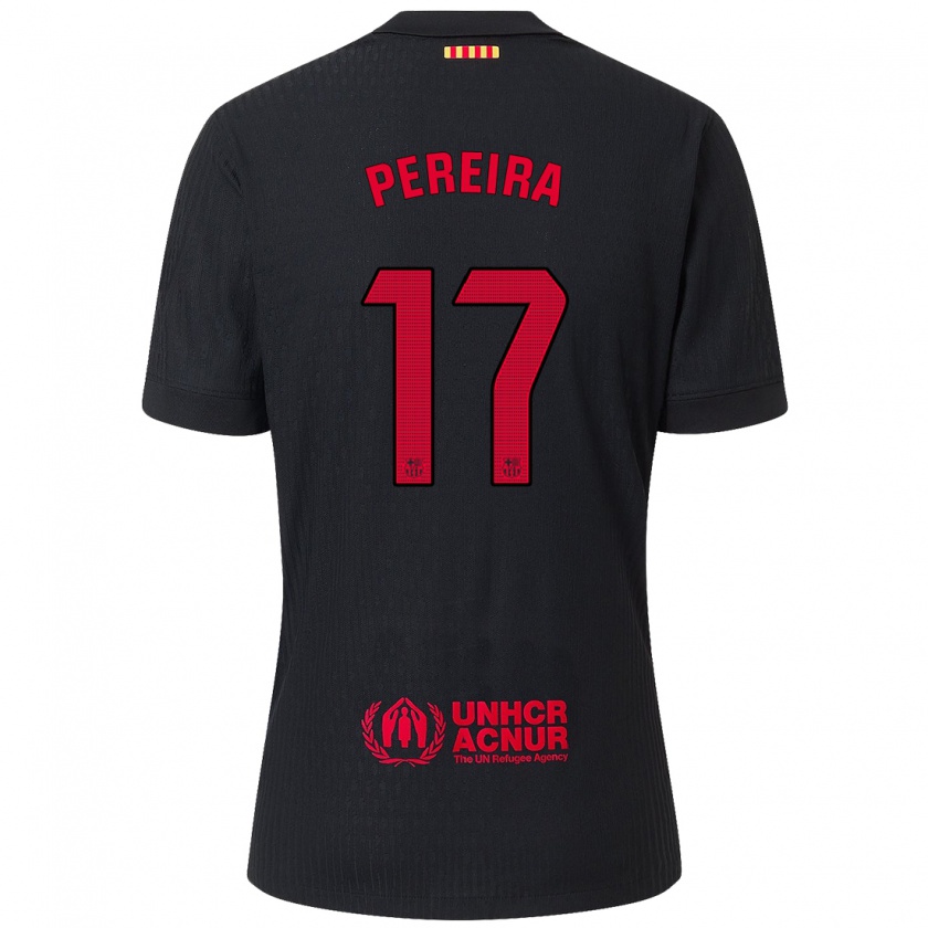 Kandiny Kinder Andrea Pereira #17 Schwarz Rot Auswärtstrikot Trikot 2024/25 T-Shirt