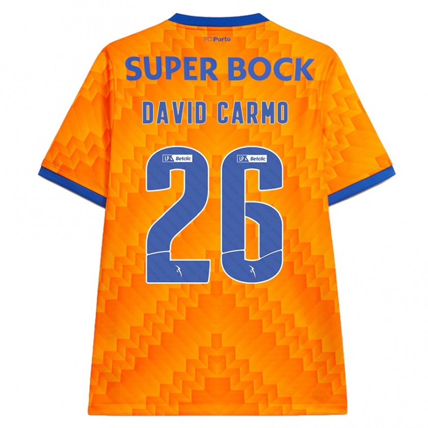 Kandiny Kinder David Carmo #26 Orange Auswärtstrikot Trikot 2024/25 T-Shirt