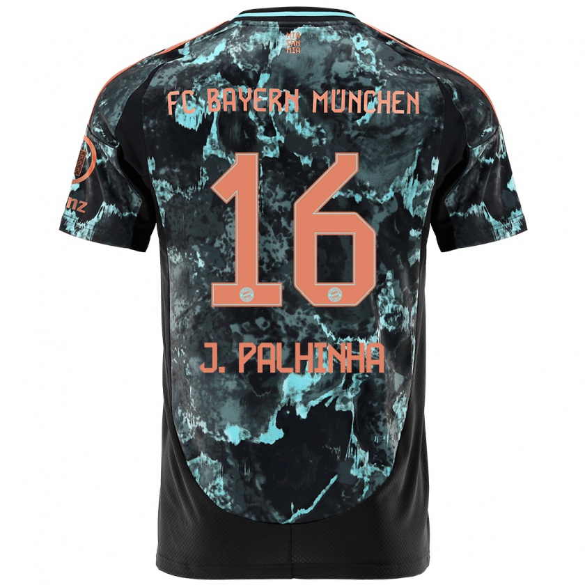 Kandiny Kinder João Palhinha #16 Schwarz Auswärtstrikot Trikot 2024/25 T-Shirt