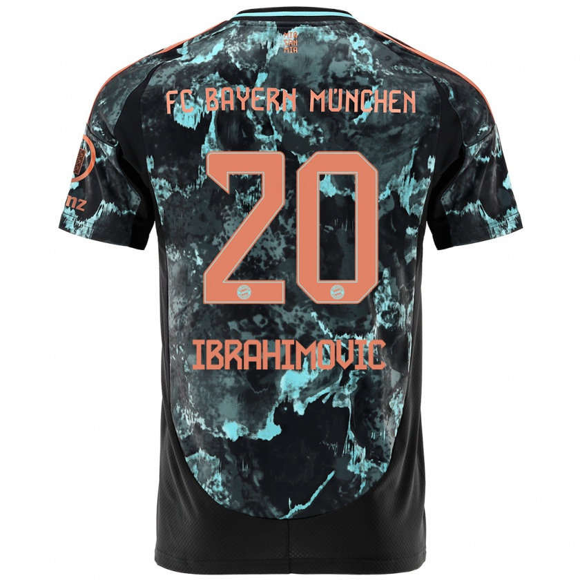 Kandiny Kinder Arijon Ibrahimovic #20 Schwarz Auswärtstrikot Trikot 2024/25 T-Shirt