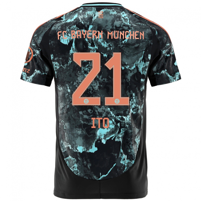 Kandiny Kinder Hiroki Ito #21 Schwarz Auswärtstrikot Trikot 2024/25 T-Shirt