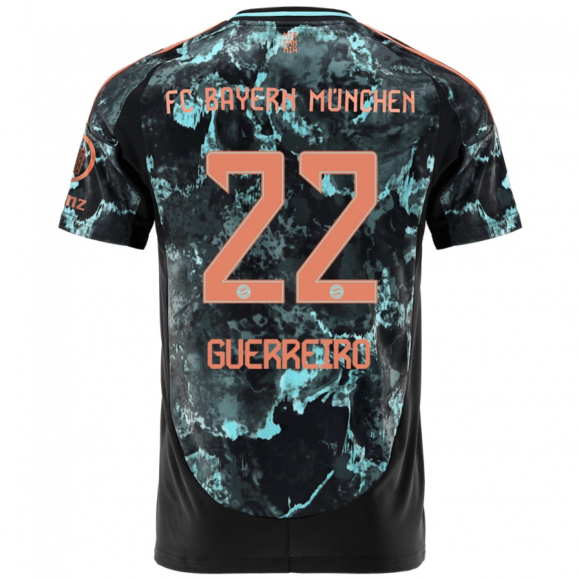 Kandiny Kinder Raphaël Guerreiro #22 Schwarz Auswärtstrikot Trikot 2024/25 T-Shirt