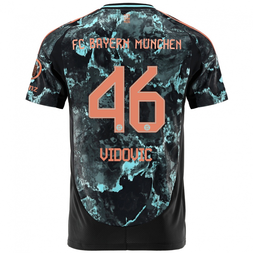 Kandiny Kinder Gabriel Vidovic #46 Schwarz Auswärtstrikot Trikot 2024/25 T-Shirt