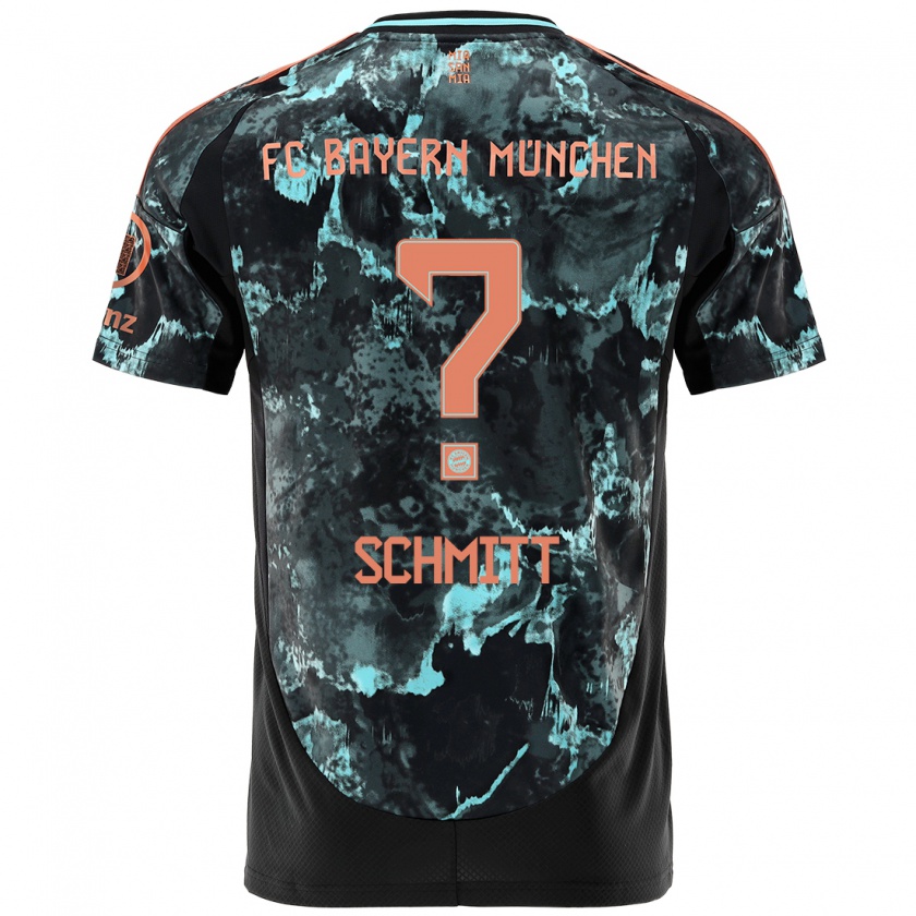 Kandiny Kinder Max Schmitt #0 Schwarz Auswärtstrikot Trikot 2024/25 T-Shirt