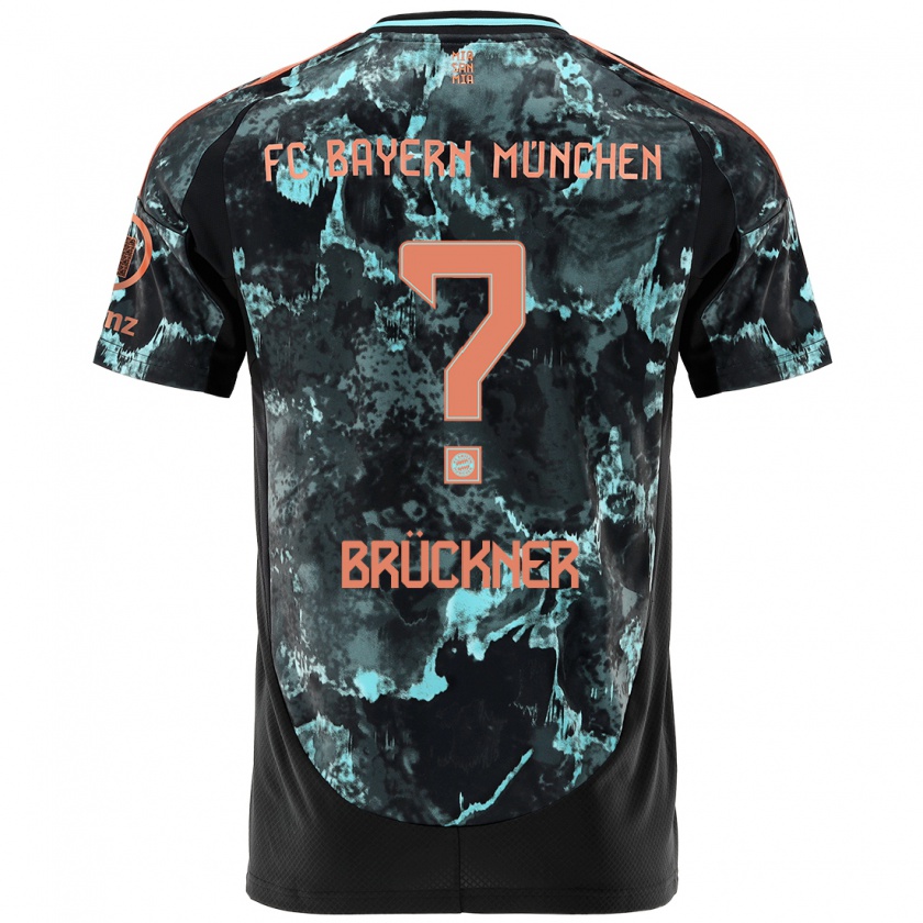 Kandiny Kinder Angelo Brückner #0 Schwarz Auswärtstrikot Trikot 2024/25 T-Shirt