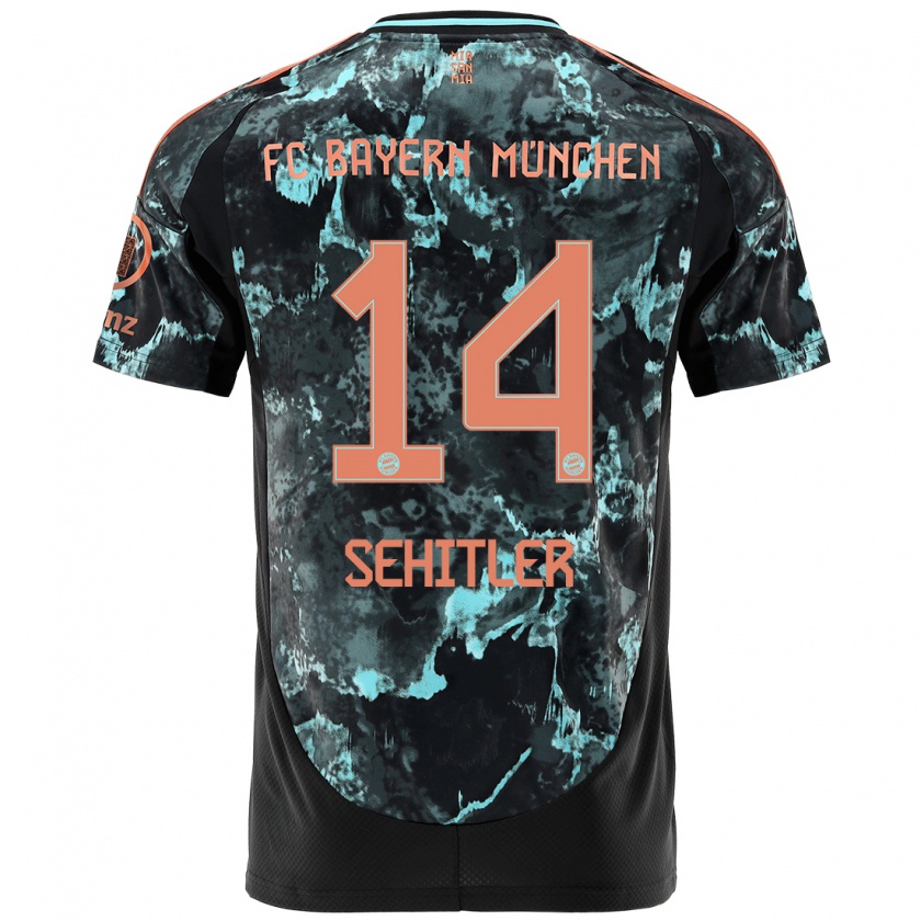 Kandiny Kinder Alara Şehitler #14 Schwarz Auswärtstrikot Trikot 2024/25 T-Shirt