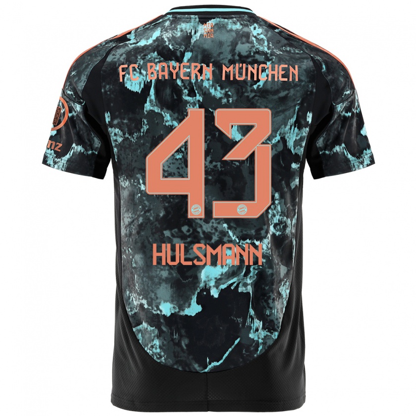 Kandiny Kinder Tom Hülsmann #43 Schwarz Auswärtstrikot Trikot 2024/25 T-Shirt