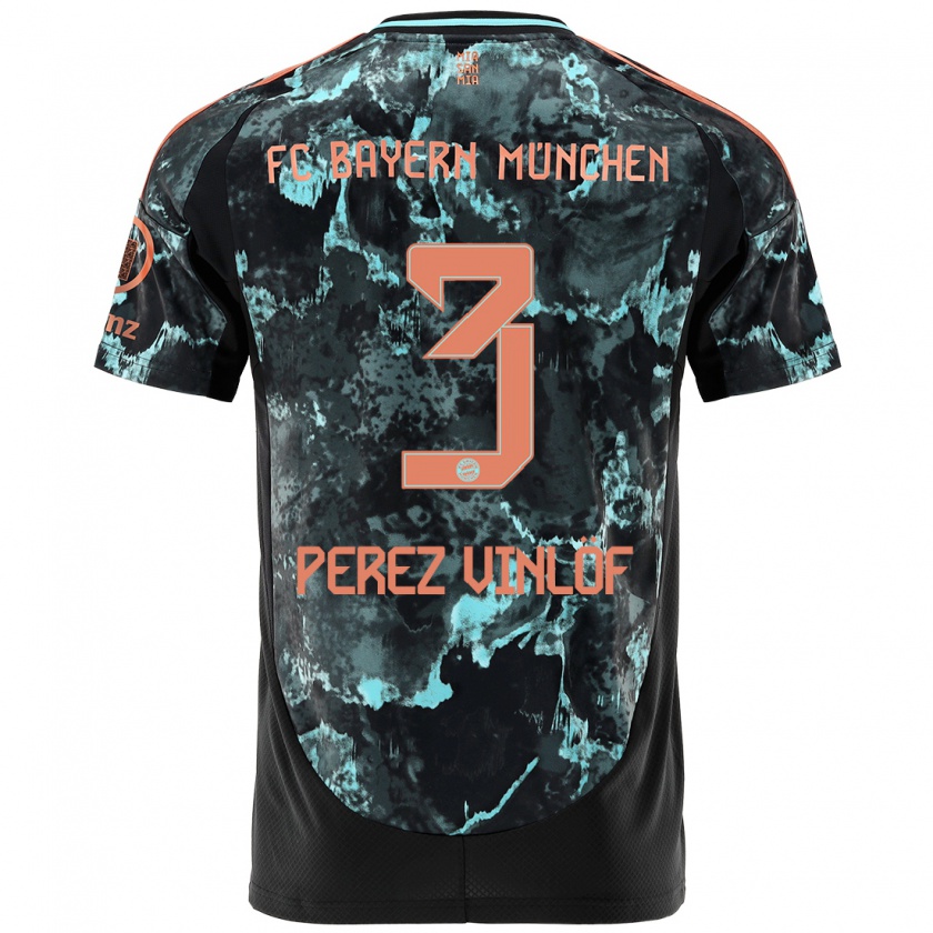 Kandiny Kinder Matteo Perez Vinlöf #3 Schwarz Auswärtstrikot Trikot 2024/25 T-Shirt