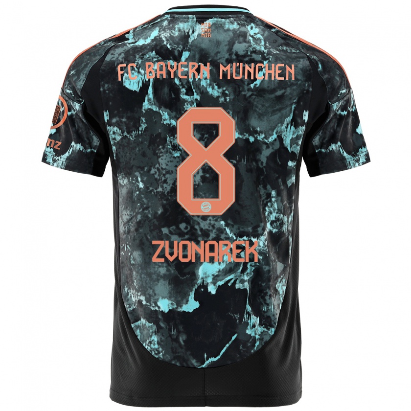 Kandiny Kinder Lovro Zvonarek #8 Schwarz Auswärtstrikot Trikot 2024/25 T-Shirt