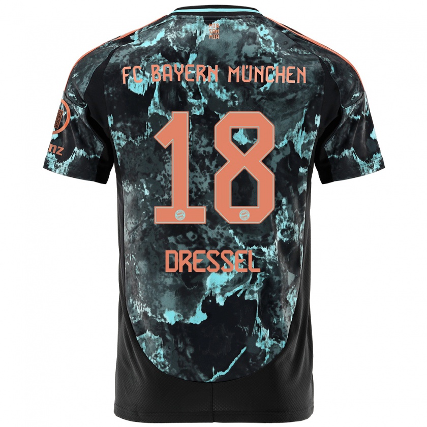 Kandiny Kinder Timon Dressel #18 Schwarz Auswärtstrikot Trikot 2024/25 T-Shirt