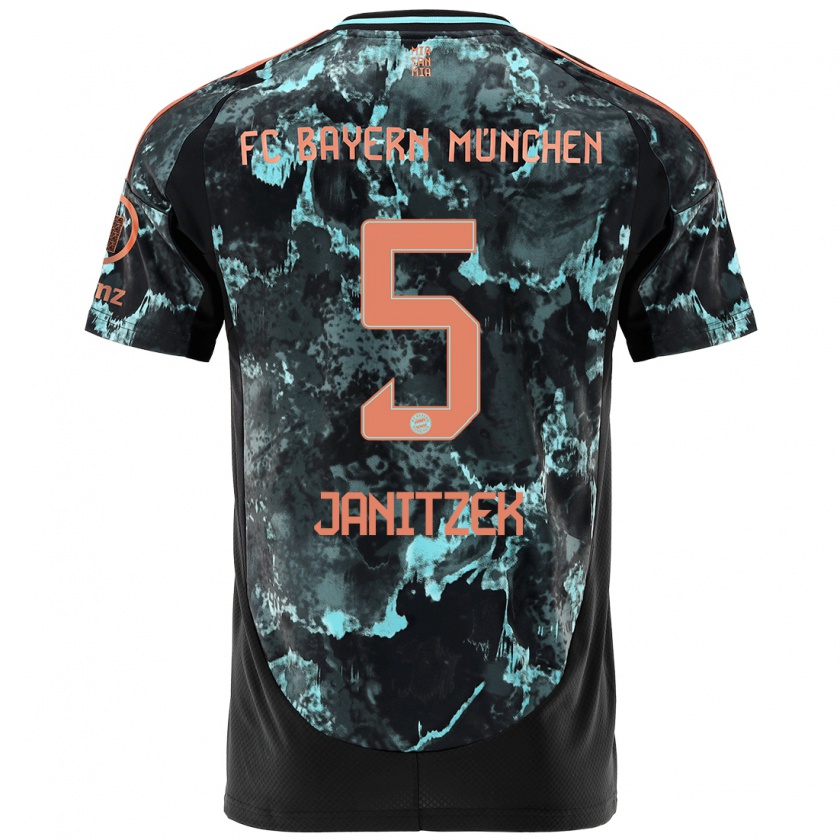 Kandiny Kinder Justin Janitzek #5 Schwarz Auswärtstrikot Trikot 2024/25 T-Shirt