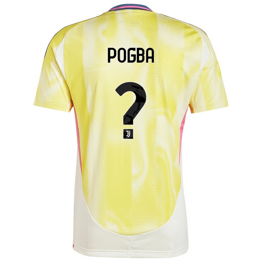 Kandiny Kinder Paul Pogba #0 Solargelb Auswärtstrikot Trikot 2024/25 T-Shirt