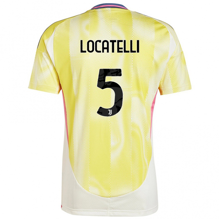 Kandiny Kinder Manuel Locatelli #5 Solargelb Auswärtstrikot Trikot 2024/25 T-Shirt