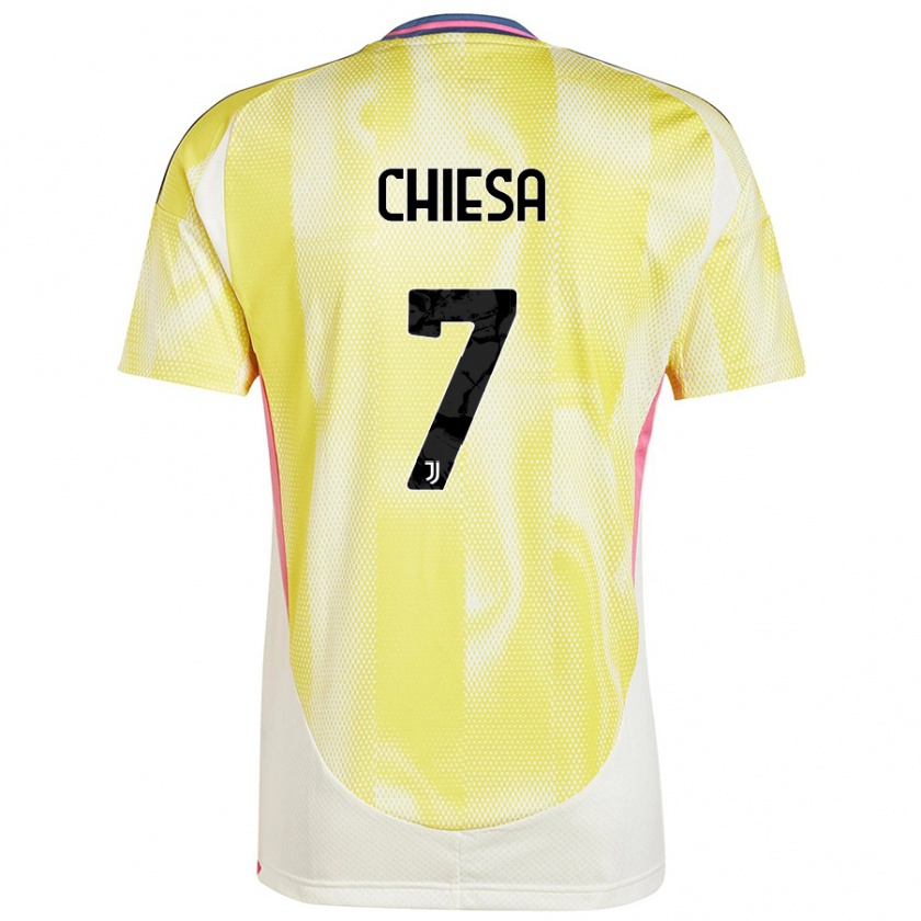 Kandiny Kinder Federico Chiesa #7 Solargelb Auswärtstrikot Trikot 2024/25 T-Shirt