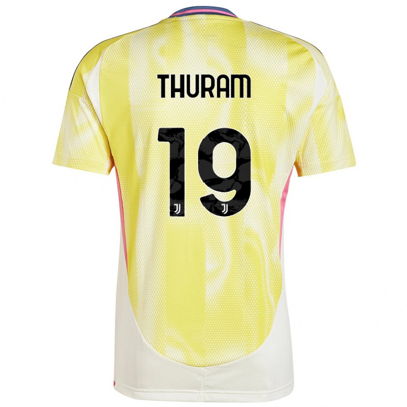 Kandiny Kinder Khéphren Thuram #19 Solargelb Auswärtstrikot Trikot 2024/25 T-Shirt