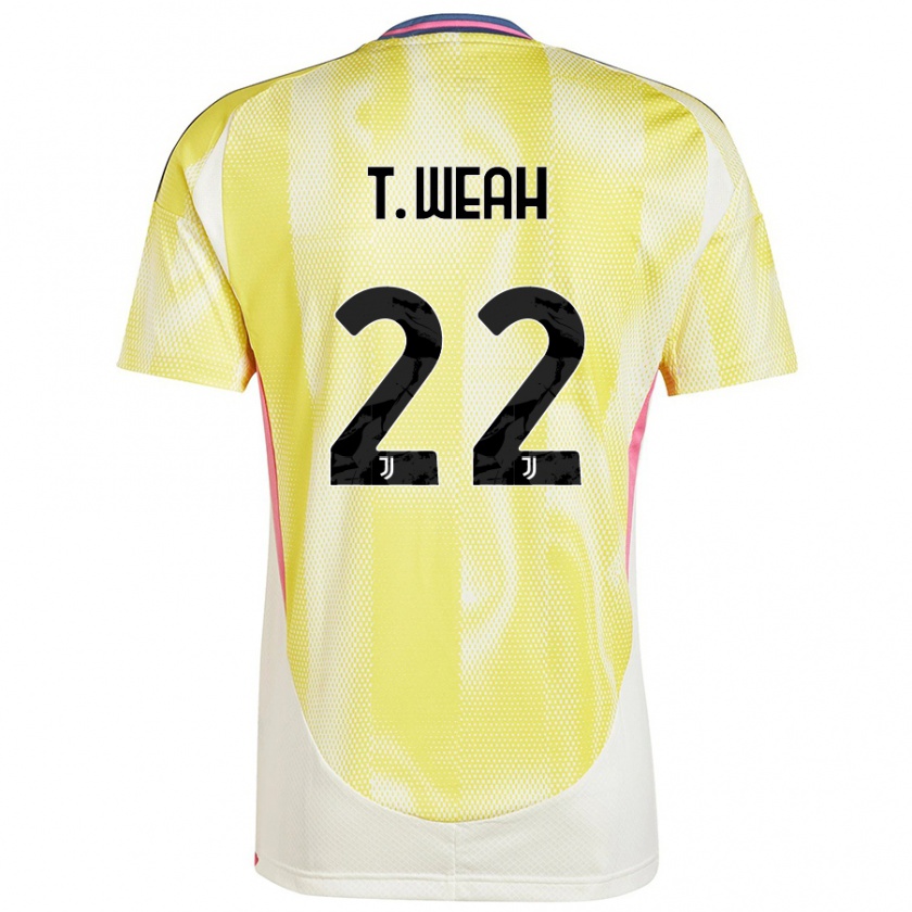 Kandiny Kinder Timothy Weah #22 Solargelb Auswärtstrikot Trikot 2024/25 T-Shirt