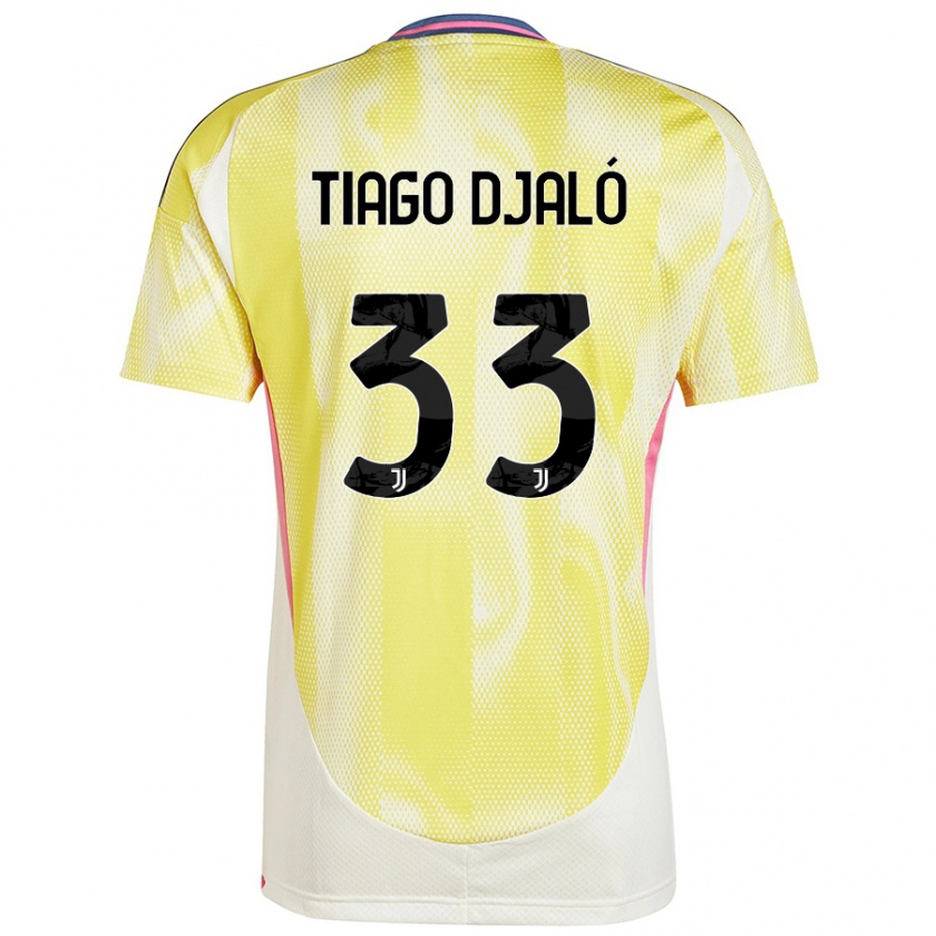 Kandiny Kinder Tiago Djaló #33 Solargelb Auswärtstrikot Trikot 2024/25 T-Shirt