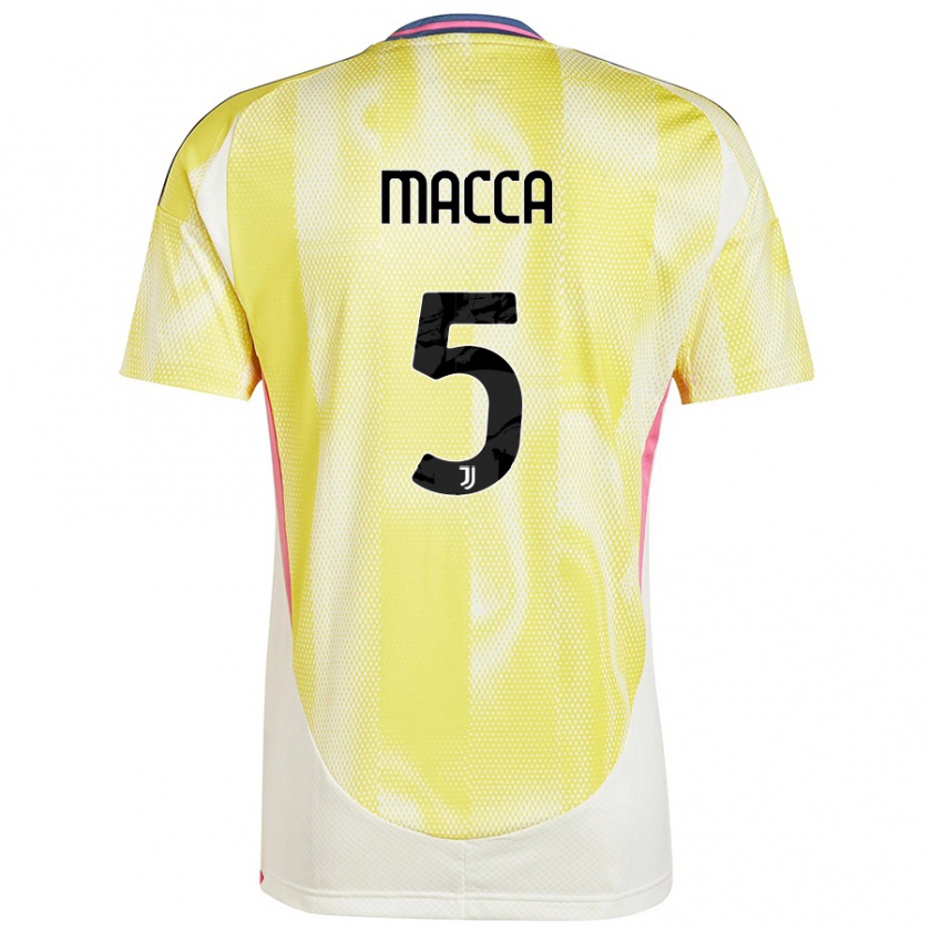 Kandiny Kinder Federico Macca #5 Solargelb Auswärtstrikot Trikot 2024/25 T-Shirt