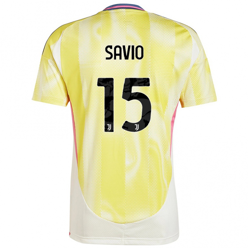 Kandiny Kinder Federico Savio #15 Solargelb Auswärtstrikot Trikot 2024/25 T-Shirt