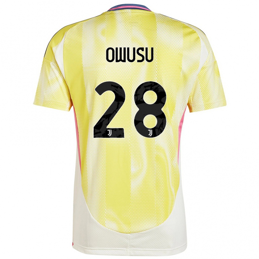 Kandiny Kinder Augusto Owusu #28 Solargelb Auswärtstrikot Trikot 2024/25 T-Shirt