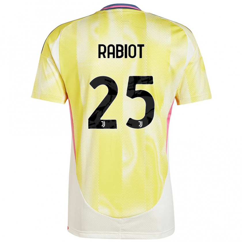 Kandiny Kinder Adrien Rabiot #25 Solargelb Auswärtstrikot Trikot 2024/25 T-Shirt