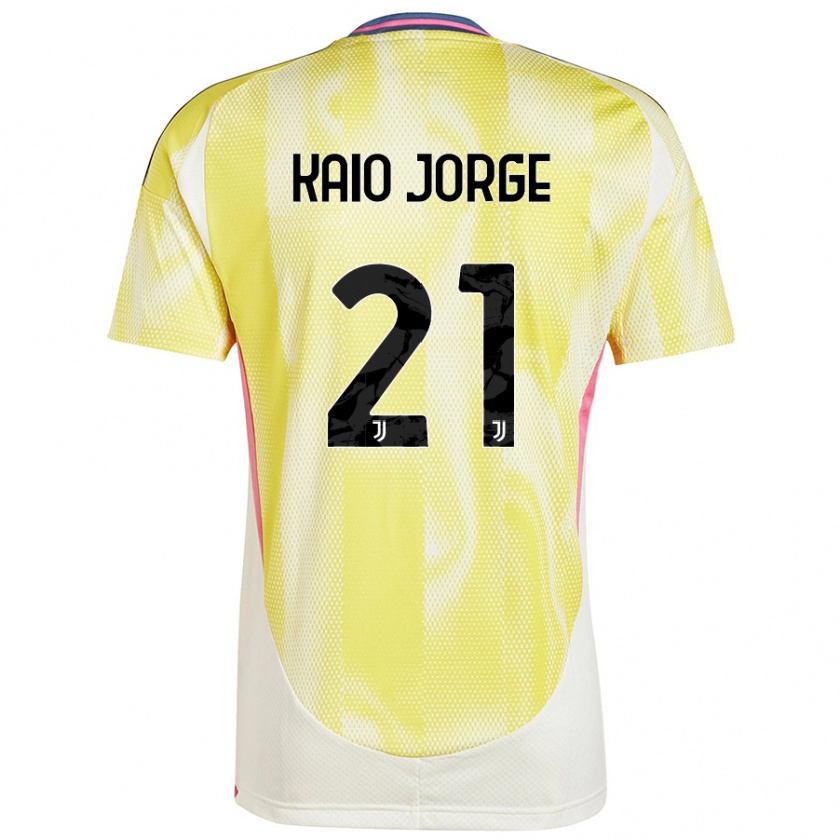 Kandiny Kinder Kaio Jorge #21 Solargelb Auswärtstrikot Trikot 2024/25 T-Shirt