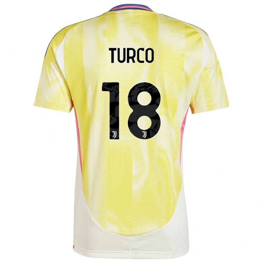 Kandiny Kinder Nicolo Turco #18 Solargelb Auswärtstrikot Trikot 2024/25 T-Shirt