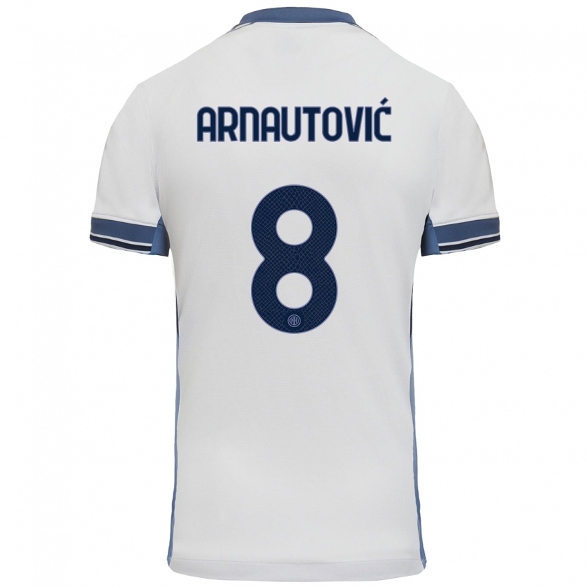 Kandiny Kinder Marko Arnautovic #8 Weißgrau Auswärtstrikot Trikot 2024/25 T-Shirt