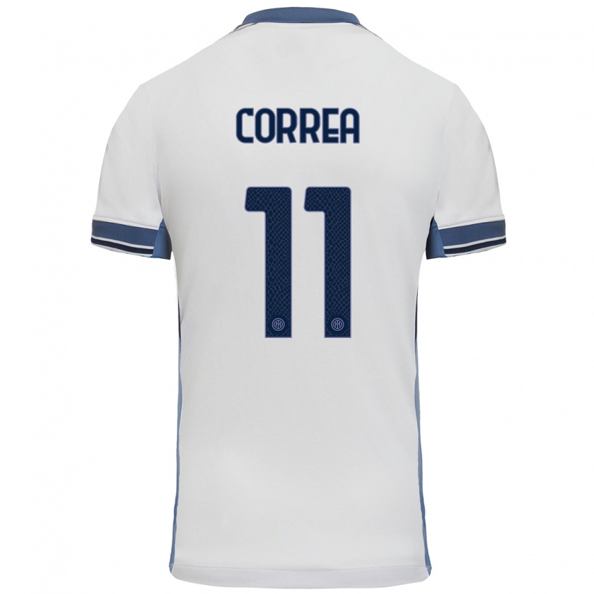 Kandiny Kinder Joaquín Correa #11 Weißgrau Auswärtstrikot Trikot 2024/25 T-Shirt