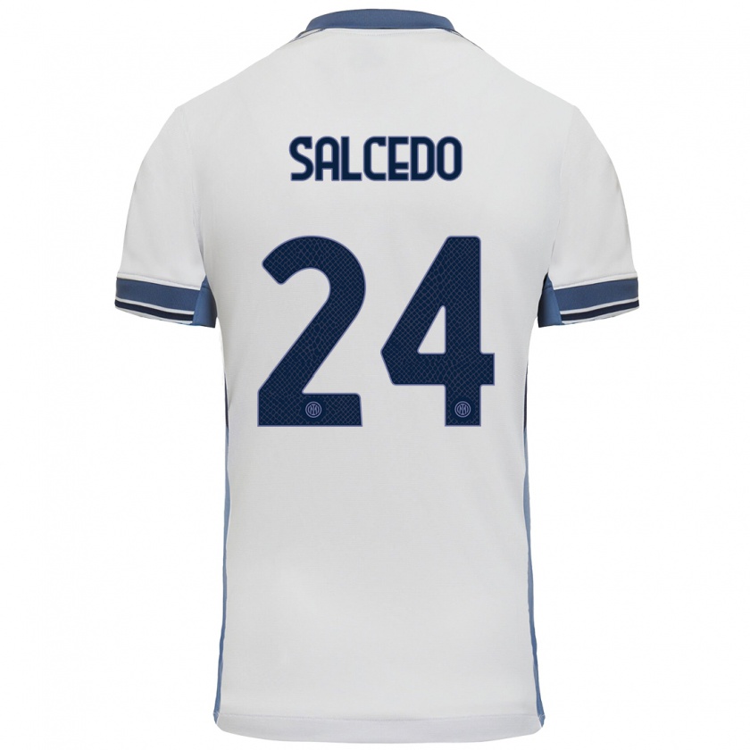 Kandiny Kinder Eddie Salcedo #24 Weißgrau Auswärtstrikot Trikot 2024/25 T-Shirt