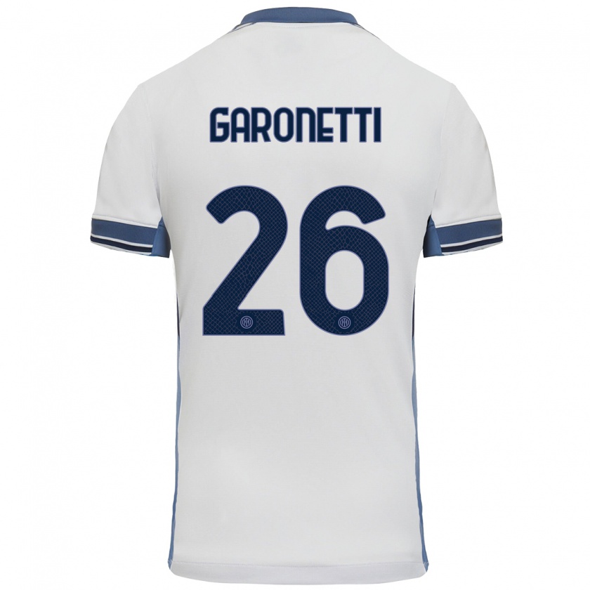 Kandiny Kinder Gabriele Garonetti #26 Weißgrau Auswärtstrikot Trikot 2024/25 T-Shirt