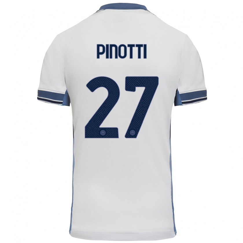 Kandiny Kinder Manuel Pinotti #27 Weißgrau Auswärtstrikot Trikot 2024/25 T-Shirt