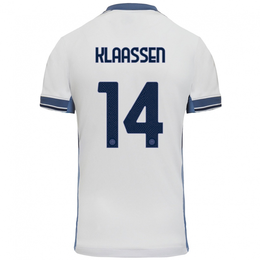 Kandiny Kinder Davy Klaassen #14 Weißgrau Auswärtstrikot Trikot 2024/25 T-Shirt