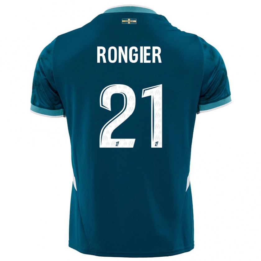 Kandiny Kinder Valentin Rongier #21 Türkisblau Auswärtstrikot Trikot 2024/25 T-Shirt