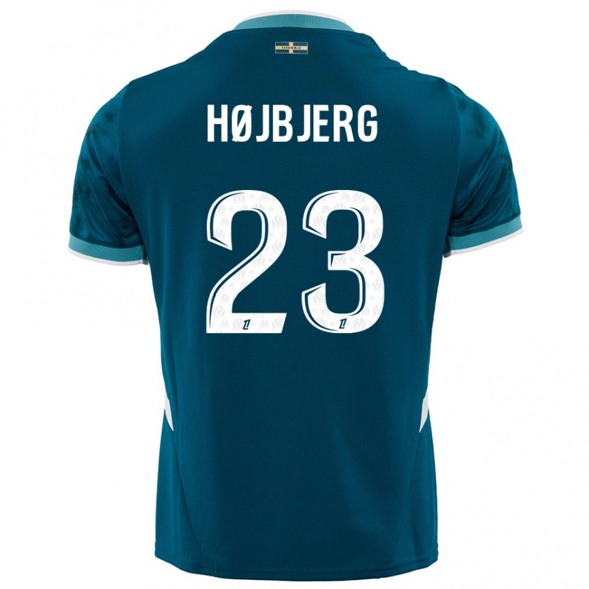 Kandiny Kinder Pierre-Emile Højbjerg #23 Türkisblau Auswärtstrikot Trikot 2024/25 T-Shirt