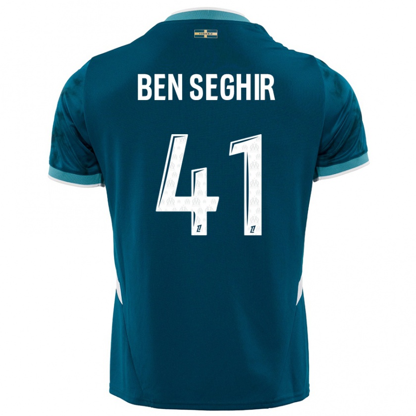 Kandiny Kinder Salim Ben Seghir #41 Türkisblau Auswärtstrikot Trikot 2024/25 T-Shirt