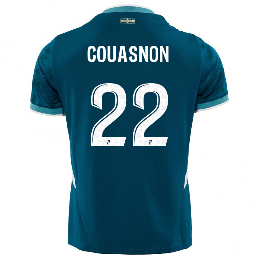 Kandiny Kinder Roxane Couasnon #22 Türkisblau Auswärtstrikot Trikot 2024/25 T-Shirt