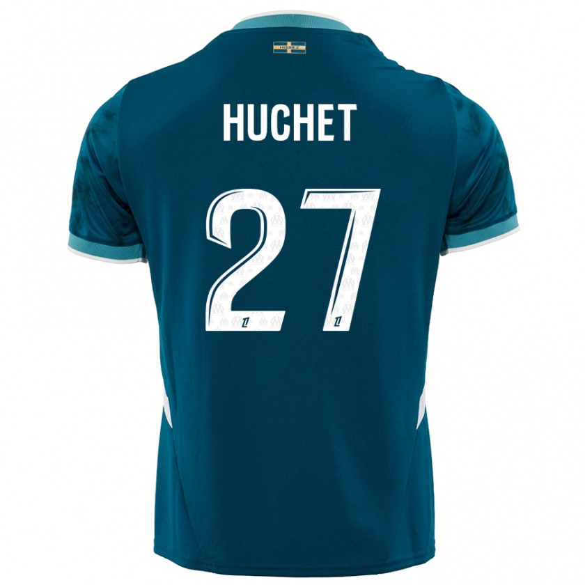 Kandiny Kinder Sarah Huchet #27 Türkisblau Auswärtstrikot Trikot 2024/25 T-Shirt