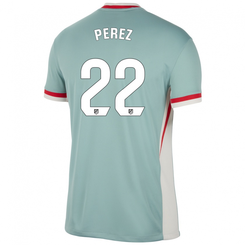 Kandiny Kinder Pablo Pérez #22 Hellbeige Blau Auswärtstrikot Trikot 2024/25 T-Shirt