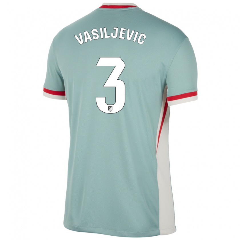 Kandiny Kinder Ivan Vasiljevic #3 Hellbeige Blau Auswärtstrikot Trikot 2024/25 T-Shirt