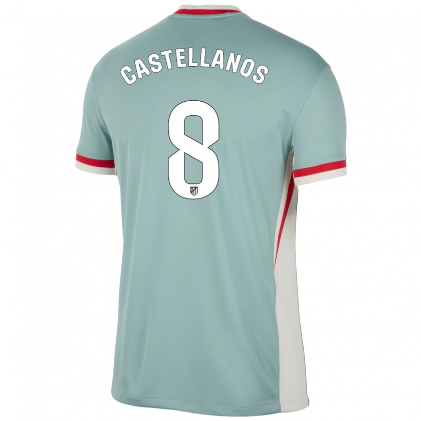 Kandiny Kinder Jorge Castellanos #8 Hellbeige Blau Auswärtstrikot Trikot 2024/25 T-Shirt