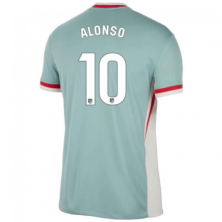 Kandiny Kinder Javi Alonso #10 Hellbeige Blau Auswärtstrikot Trikot 2024/25 T-Shirt