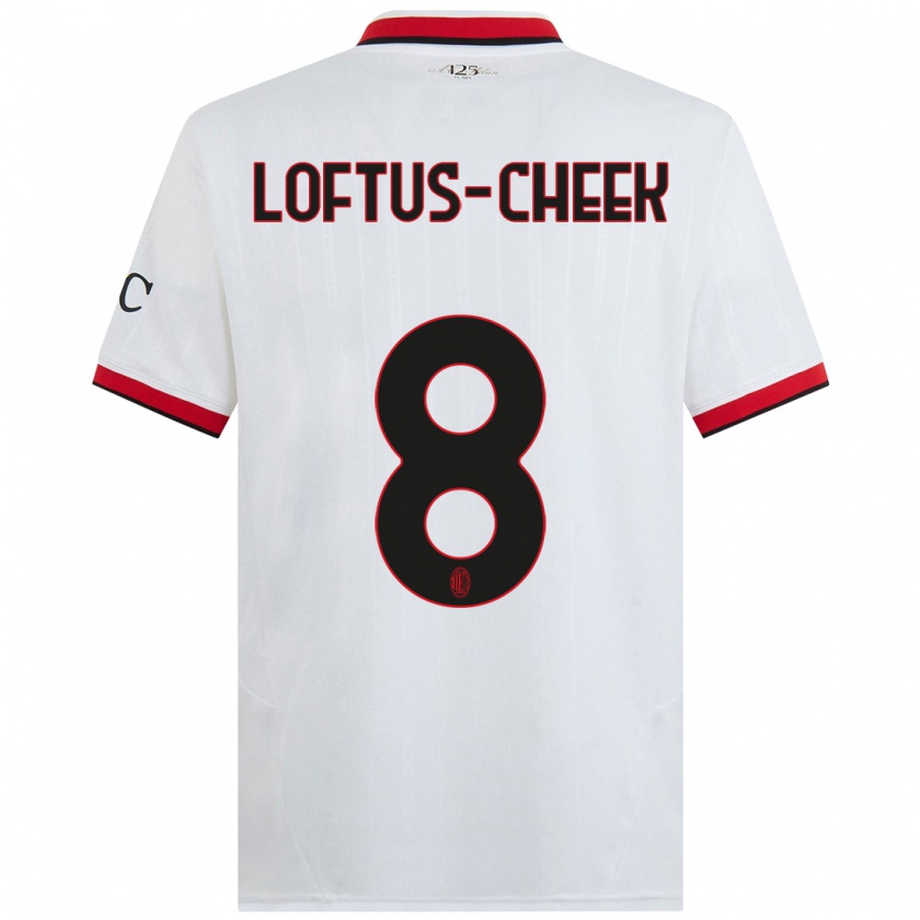 Kandiny Kinder Ruben Loftus-Cheek #8 Weiß Schwarz Rot Auswärtstrikot Trikot 2024/25 T-Shirt