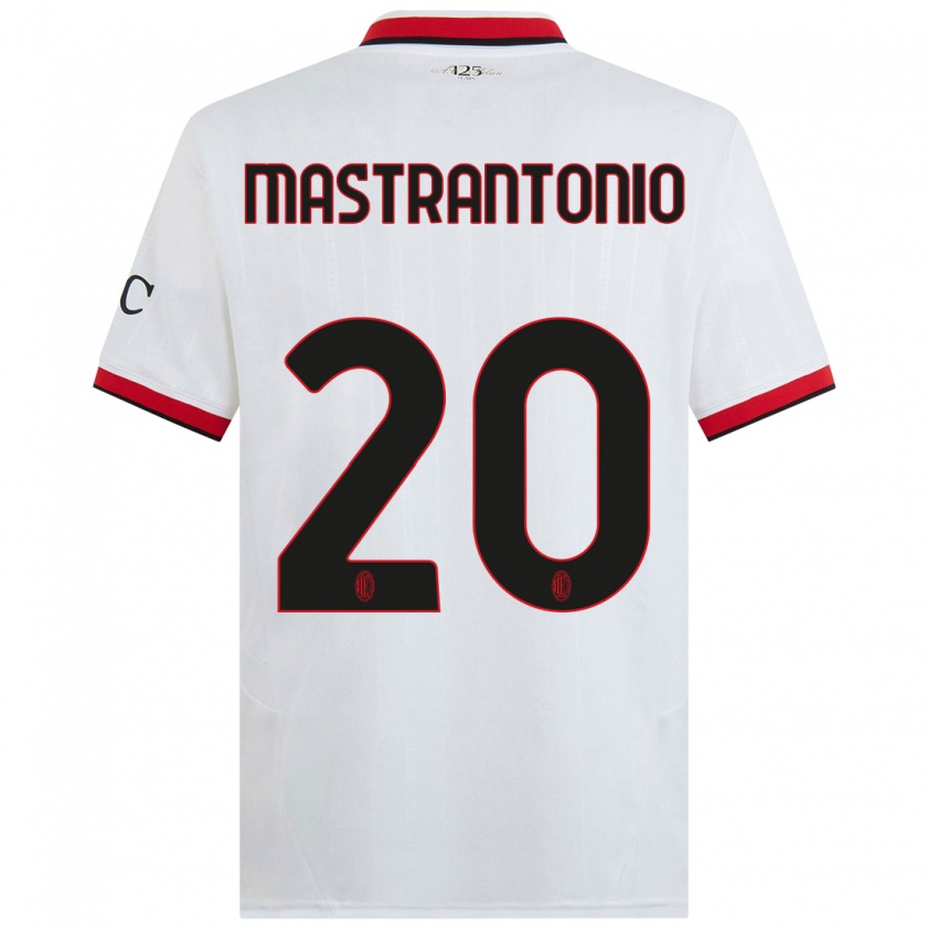 Kandiny Kinder Davide Mastrantonio #20 Weiß Schwarz Rot Auswärtstrikot Trikot 2024/25 T-Shirt