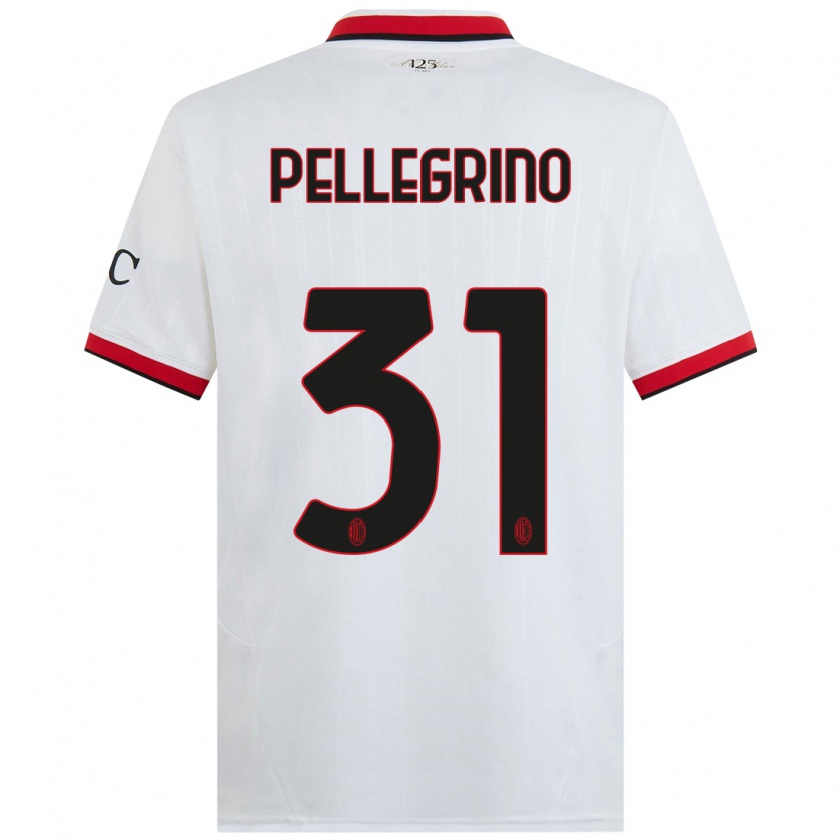 Kandiny Kinder Marco Pellegrino #31 Weiß Schwarz Rot Auswärtstrikot Trikot 2024/25 T-Shirt